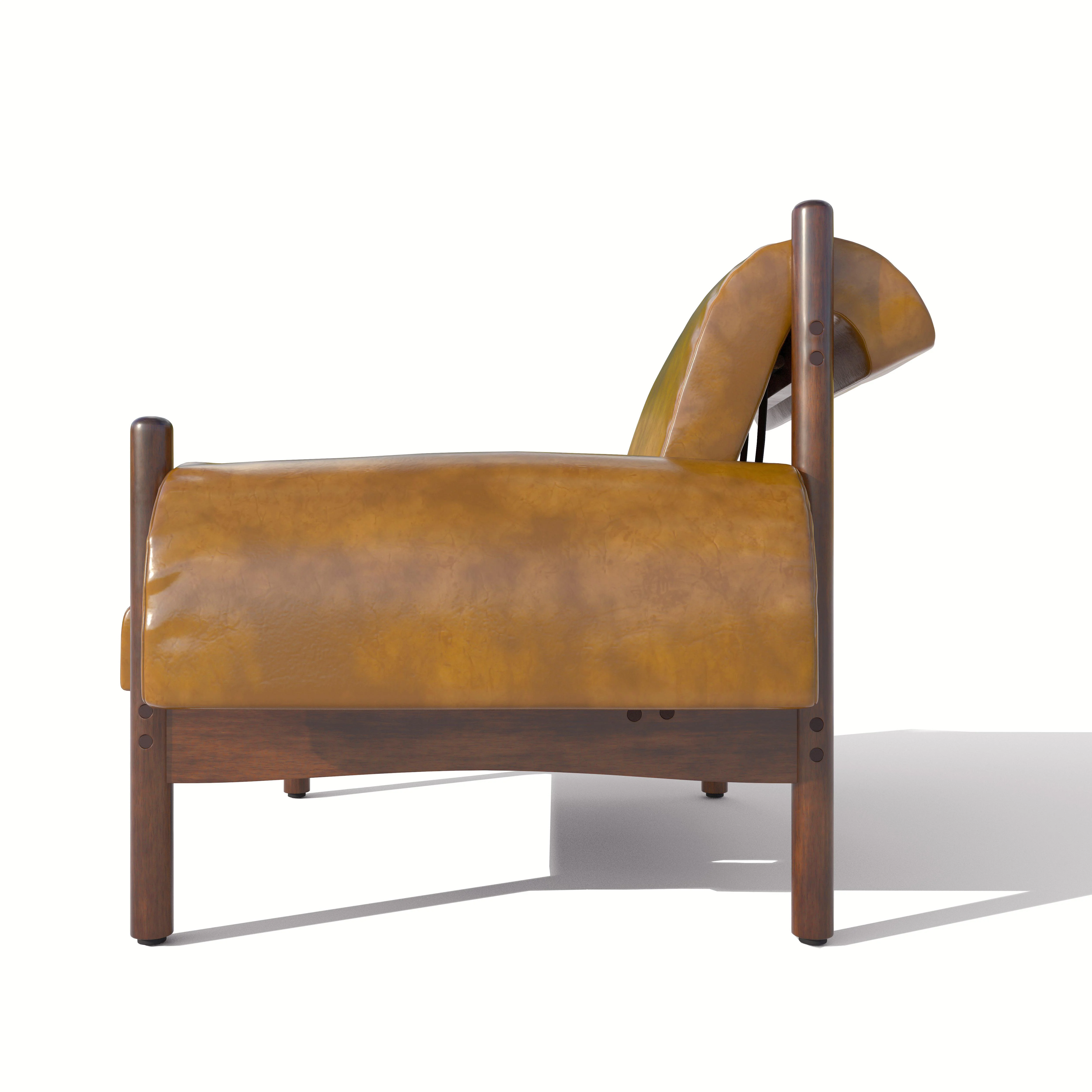 Rustic Accent Chair Vintage  Chairhigh density foam Mid Century Tall Back Chair with Arms Solid Wood Legs for Reading Living Room Bedroom Waiting Room (Brown)