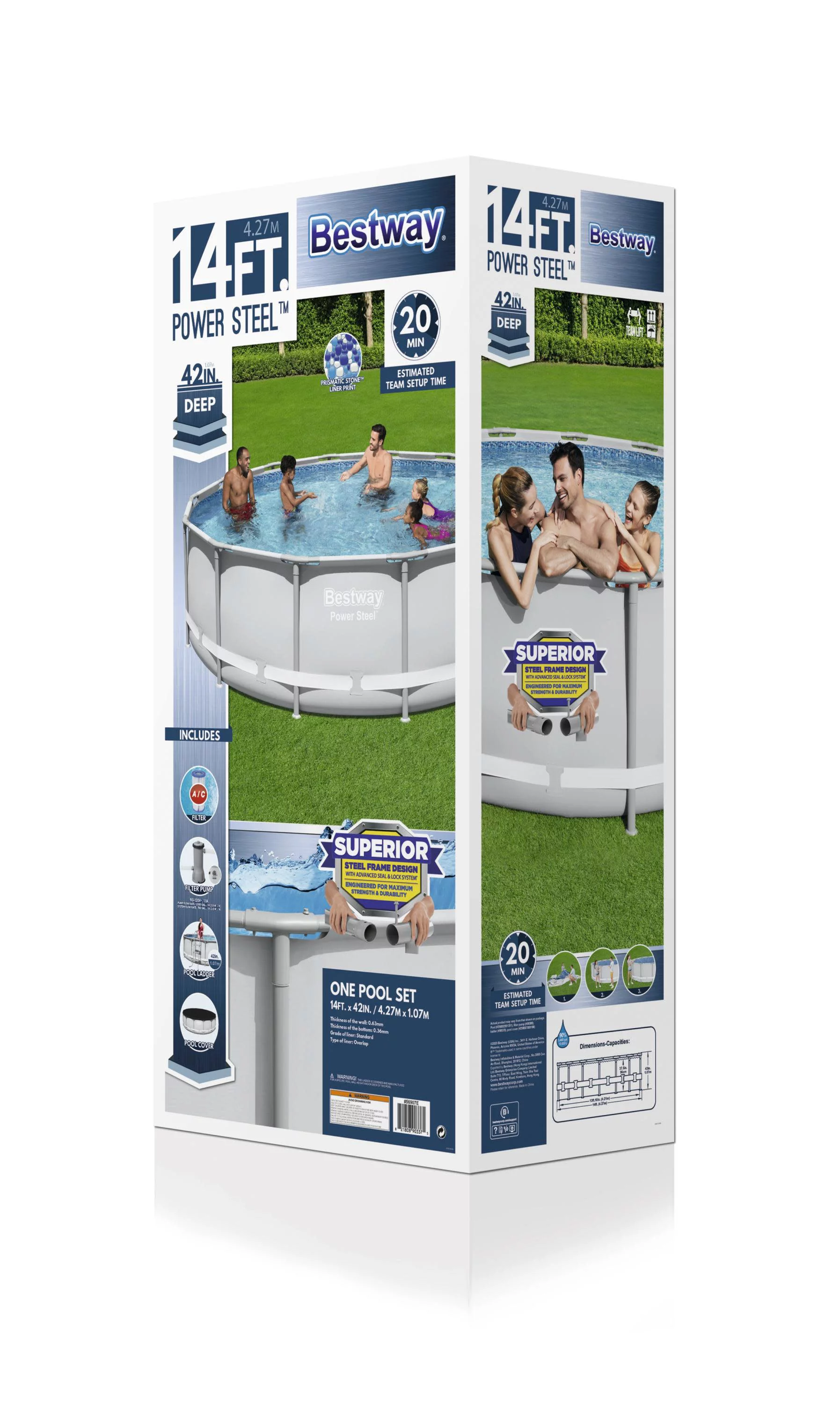 Bestway Power Steel 14' x 42" Above Ground Pool Set