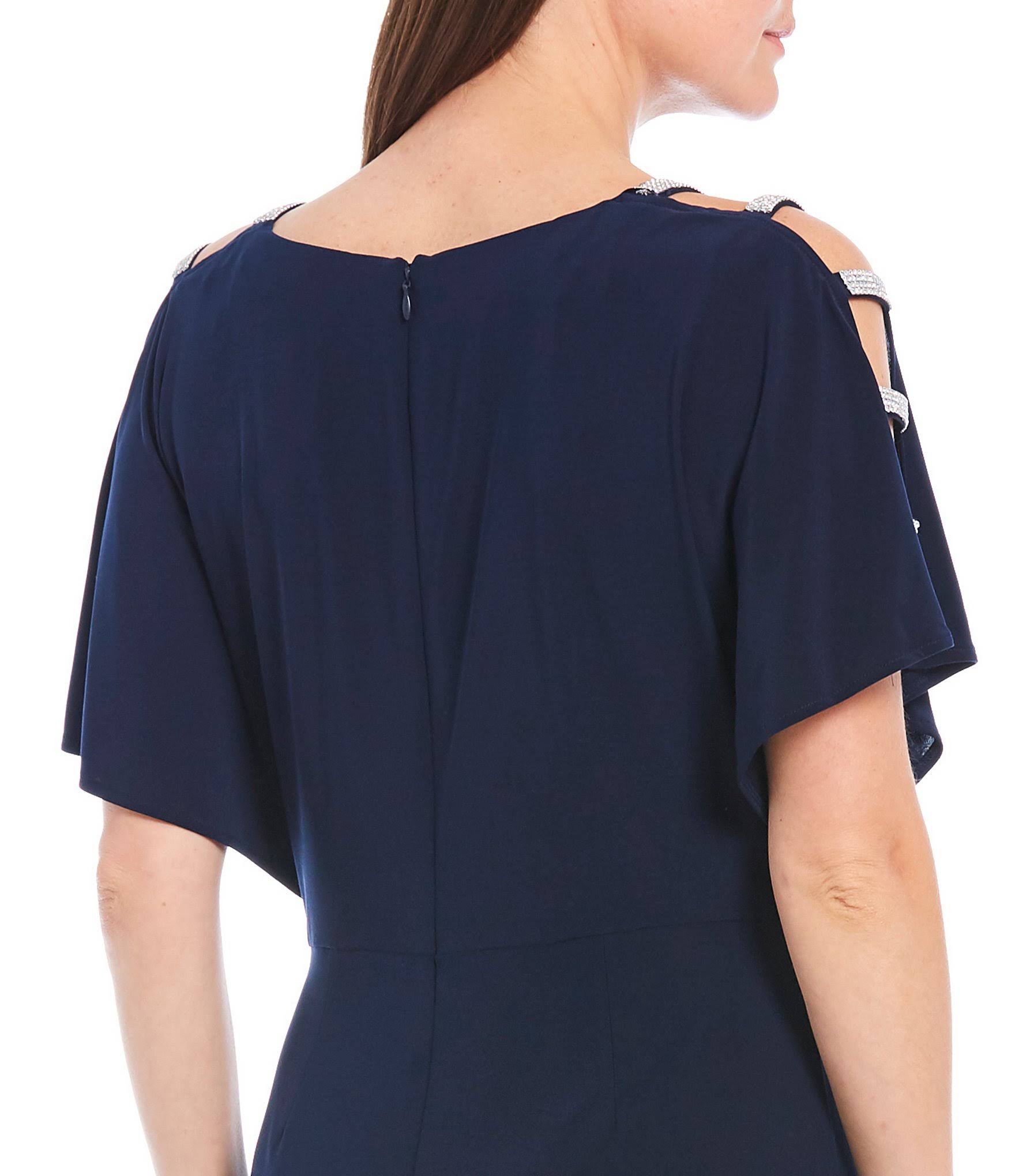 Alex Evenings Embellished Sleeve Knot Front Gown - Pink - 6