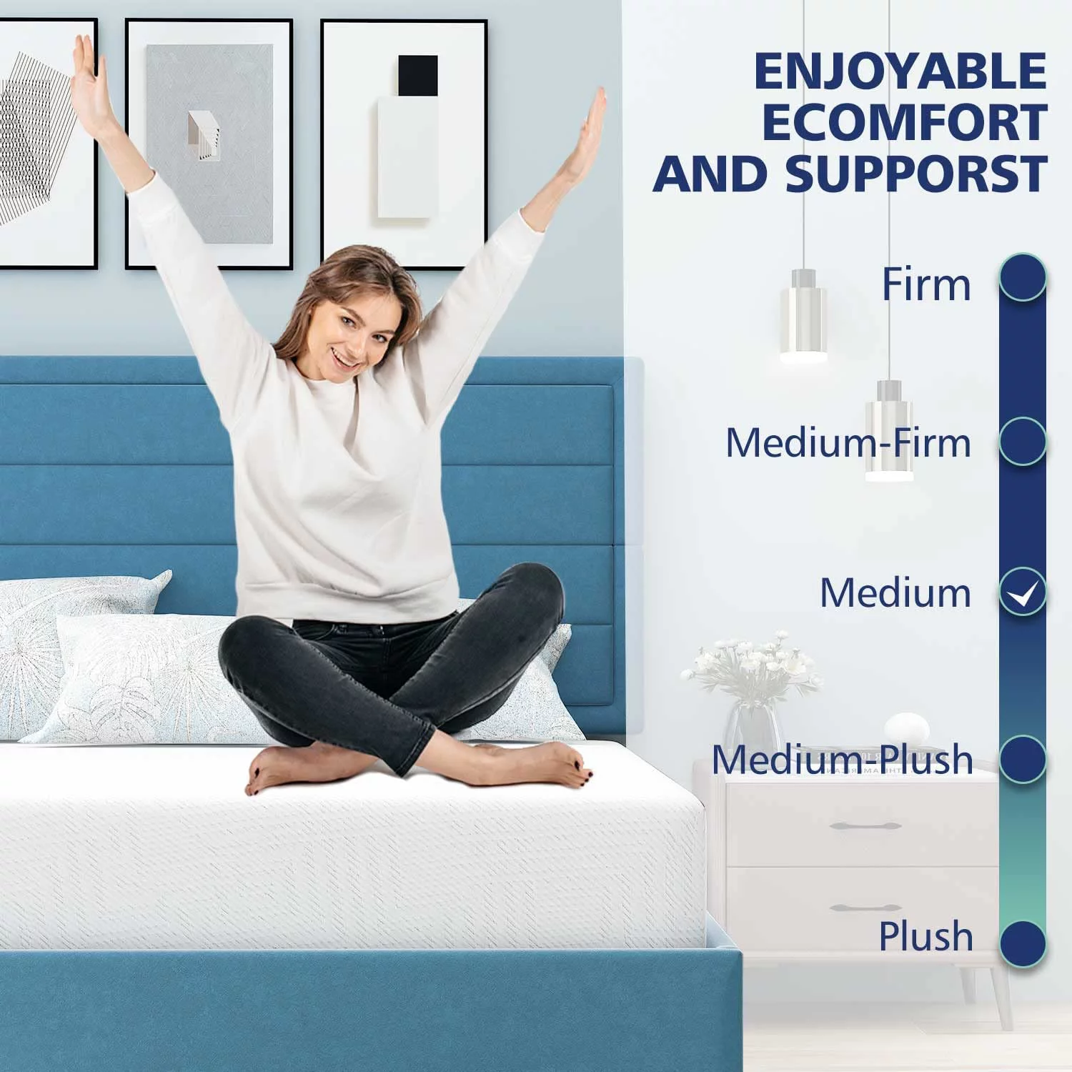 6" Full Mattress - Memory Foam Mattress 5-Layer Comfort Supportive Medium-Firm Mattress in a Box with Breathable Cover, Made in USA, CertiPUR-US Certified for Single Bed Guest Room