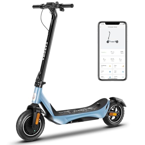 Caroma Electric Scooter Adults, 850W Motor, Max 36 Mph & 30-37 Miles Long Range, 10 Inch Run-Flat Tires, Folding E-Scooter with Dual Motor and Dual Brakes, Smart Control