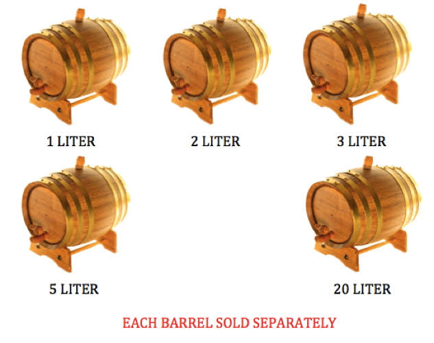 American Oak Barrel Gold (Brass Hoops), Age Whiskey, Beer, Wine, Bourbon, u0026 More - 3 LITER or .80 Gallon