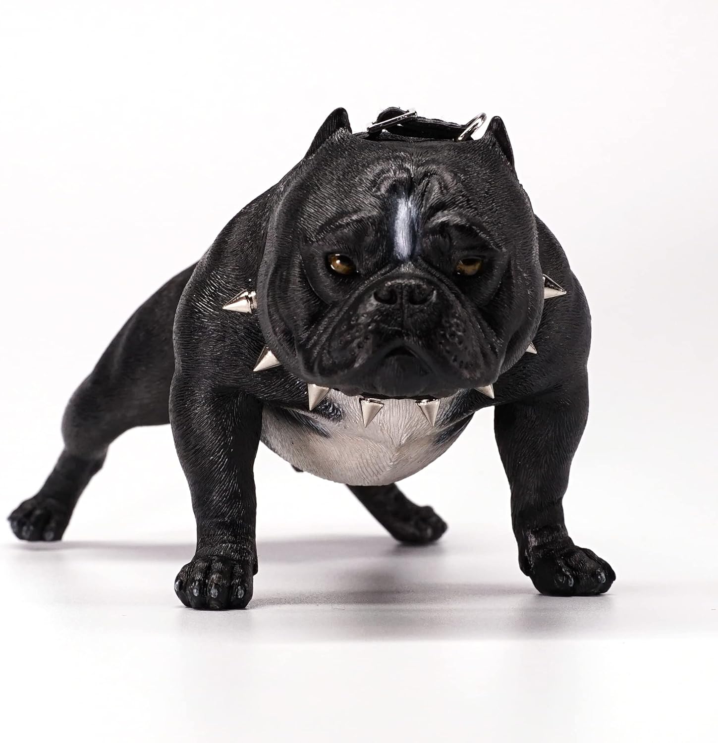 MMOS X 1/6 American Bully Resin Puppy Figurine for Desktop Great Gifts for Dog Lovers (C)