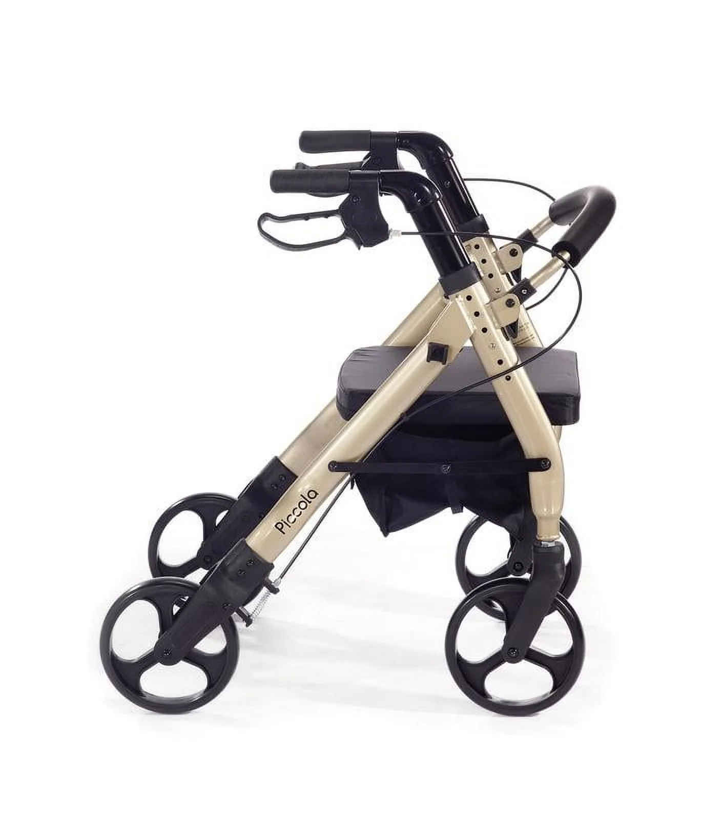 Comodita Piccola (Petite) Heavy Duty Rollator Walker with Comfortable 15 Wide Seat (Metallic Red)