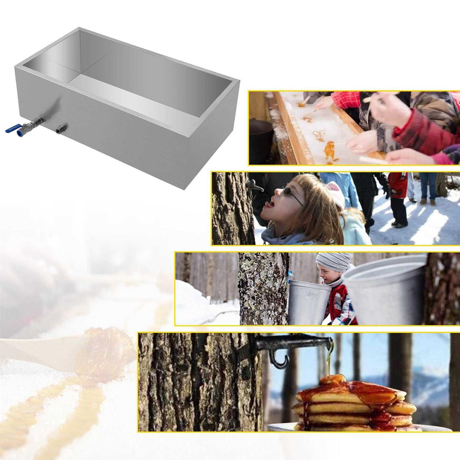 VEVOR Maple Syrup Evaporator Pan 30x16x9.5 Inch Stainless Steel Maple Syrup Boiling Pan with Valve for Boiling Maple Syrup - Shop Hardware Tools Online Store