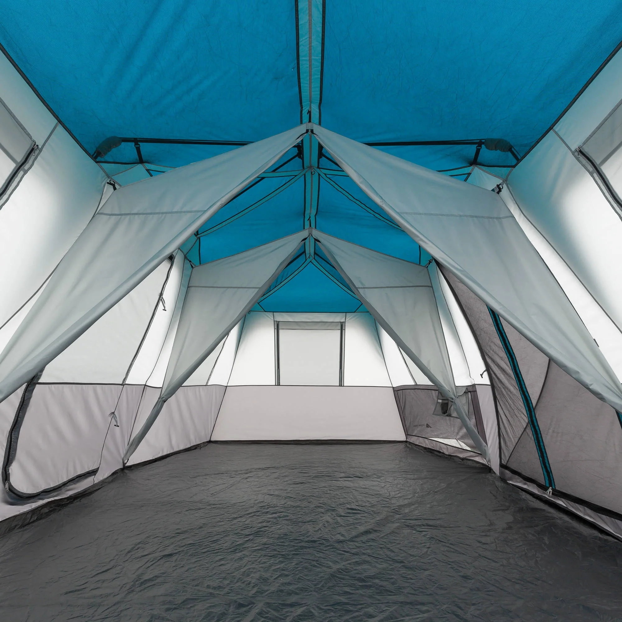 Ozark Trail 20' x 10' x 80 Instant Cabin Tent in Gray and Teal, Sleeps 12