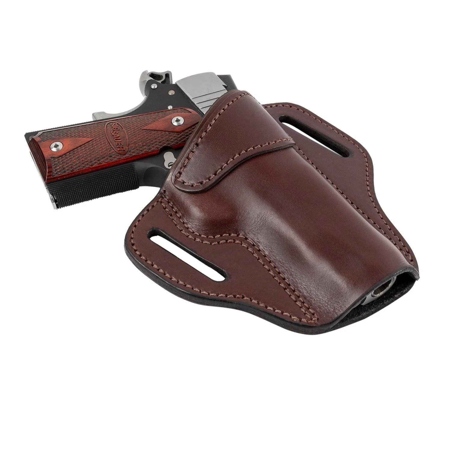 The Ultimate 2 Slot OWB Leather Gun Holster | Relentless Tactical Right Handed / Brown