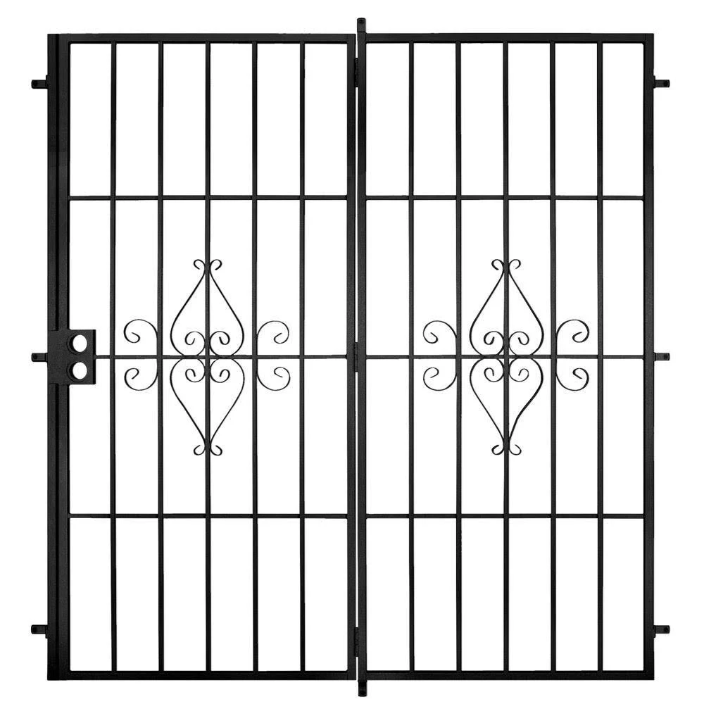 Unique Home Designs Su Casa 60 in. x 80 in. Black Projection Mount Outswing Steel Patio Security Door with No Screen