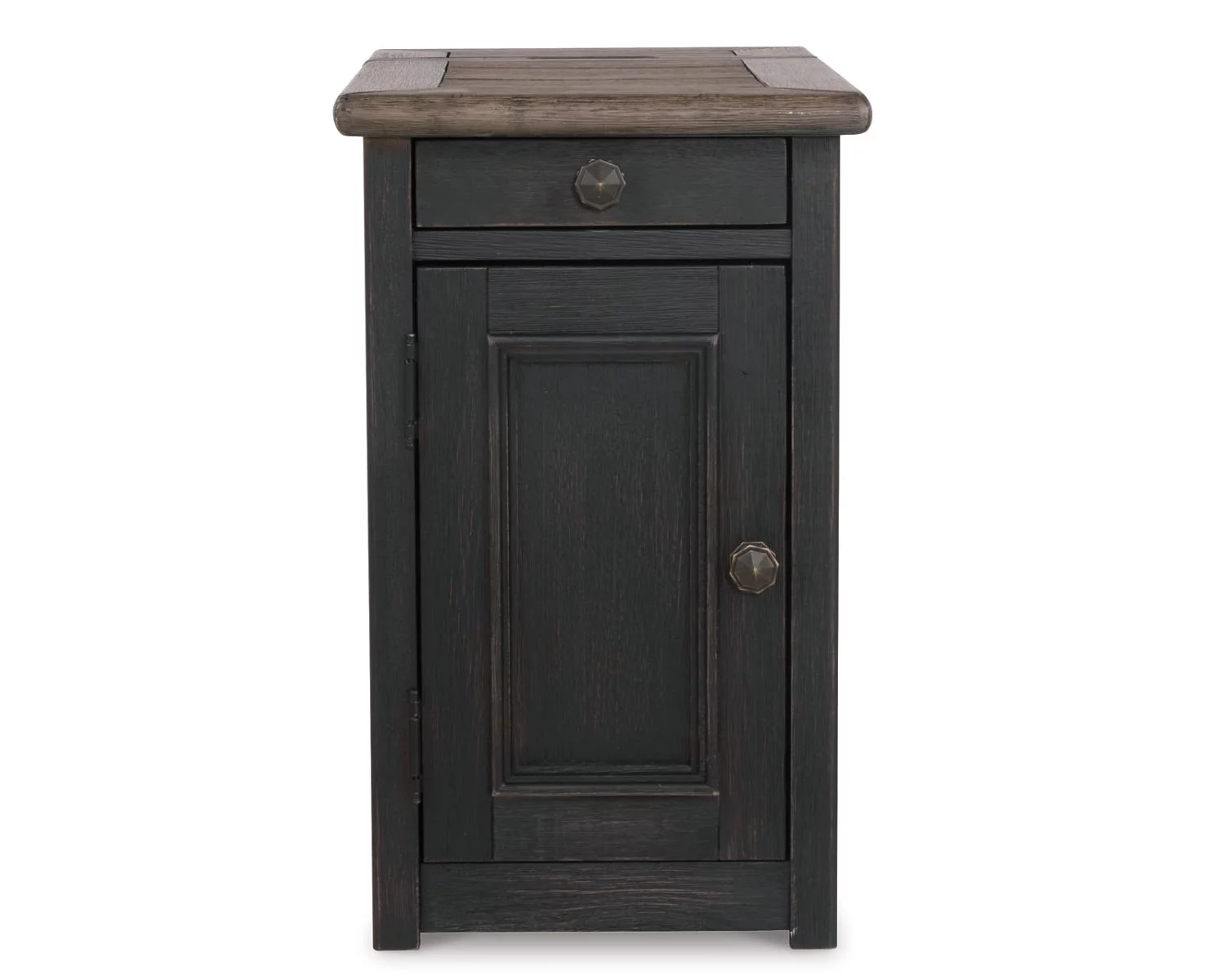 Signature Design by Ashley Casual Tyler Creek Chairside End Table with USB Ports & Outlets  Grayish Brown/Black