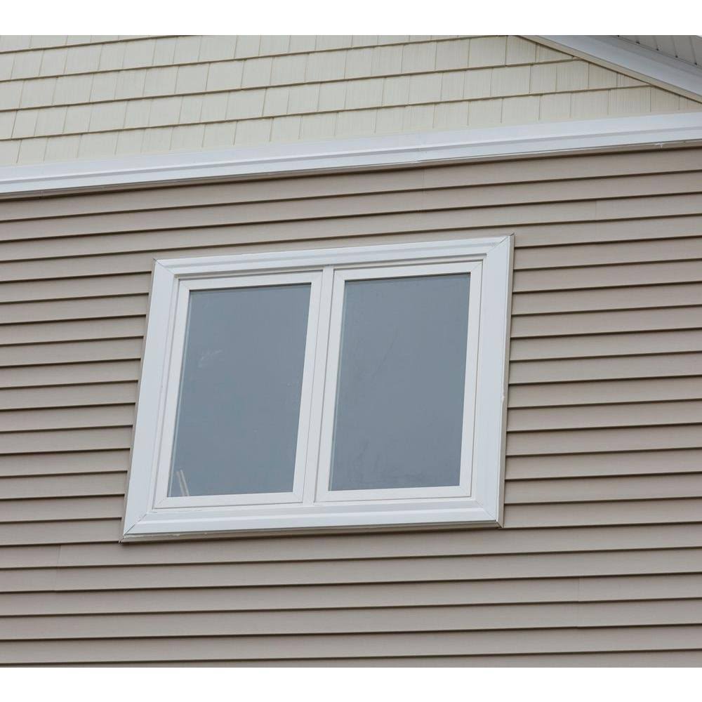72 in. x 48 in. Vinyl Casement Window with Screen - White