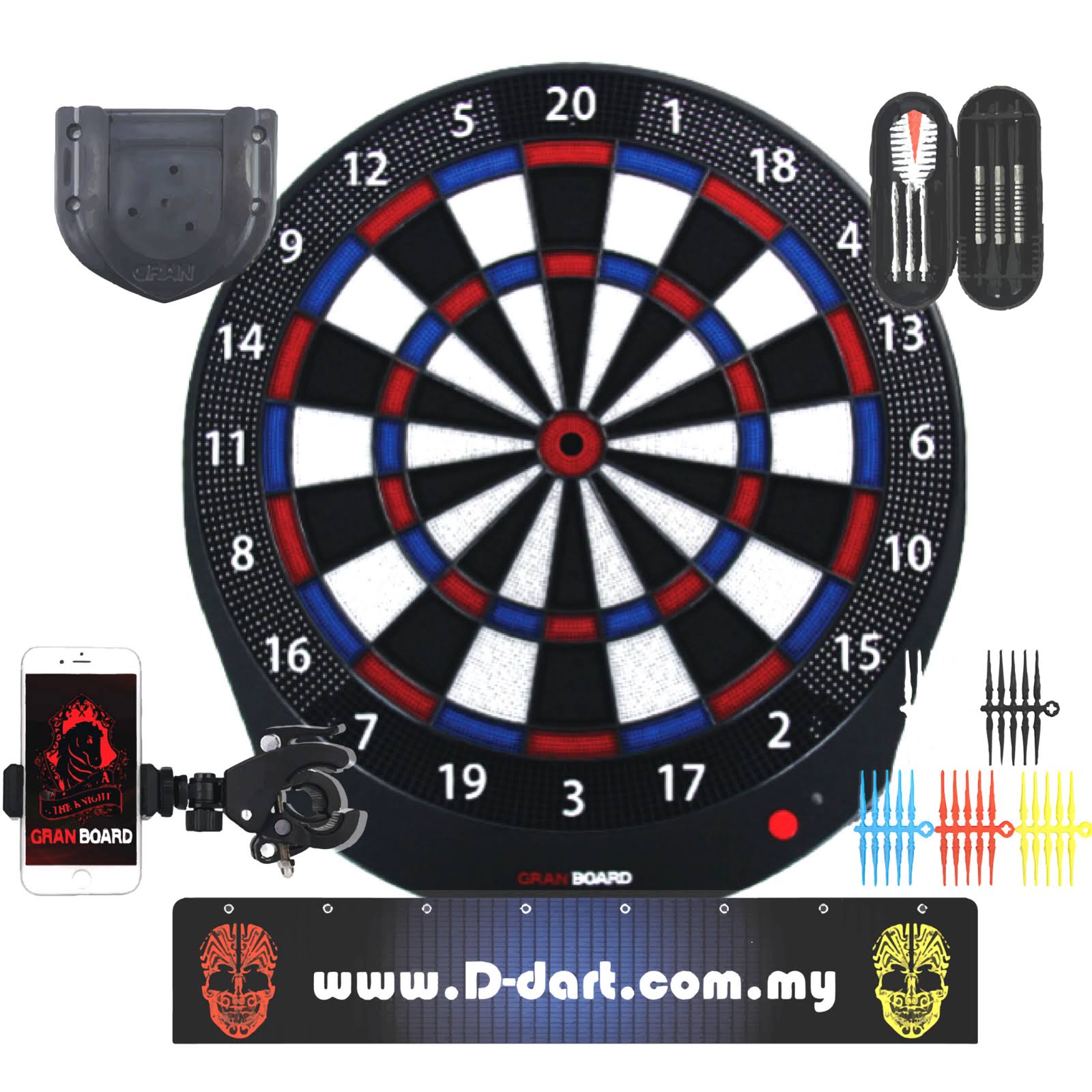 Gran Board Dash Bluetooth Electronic Dartboard - Blue