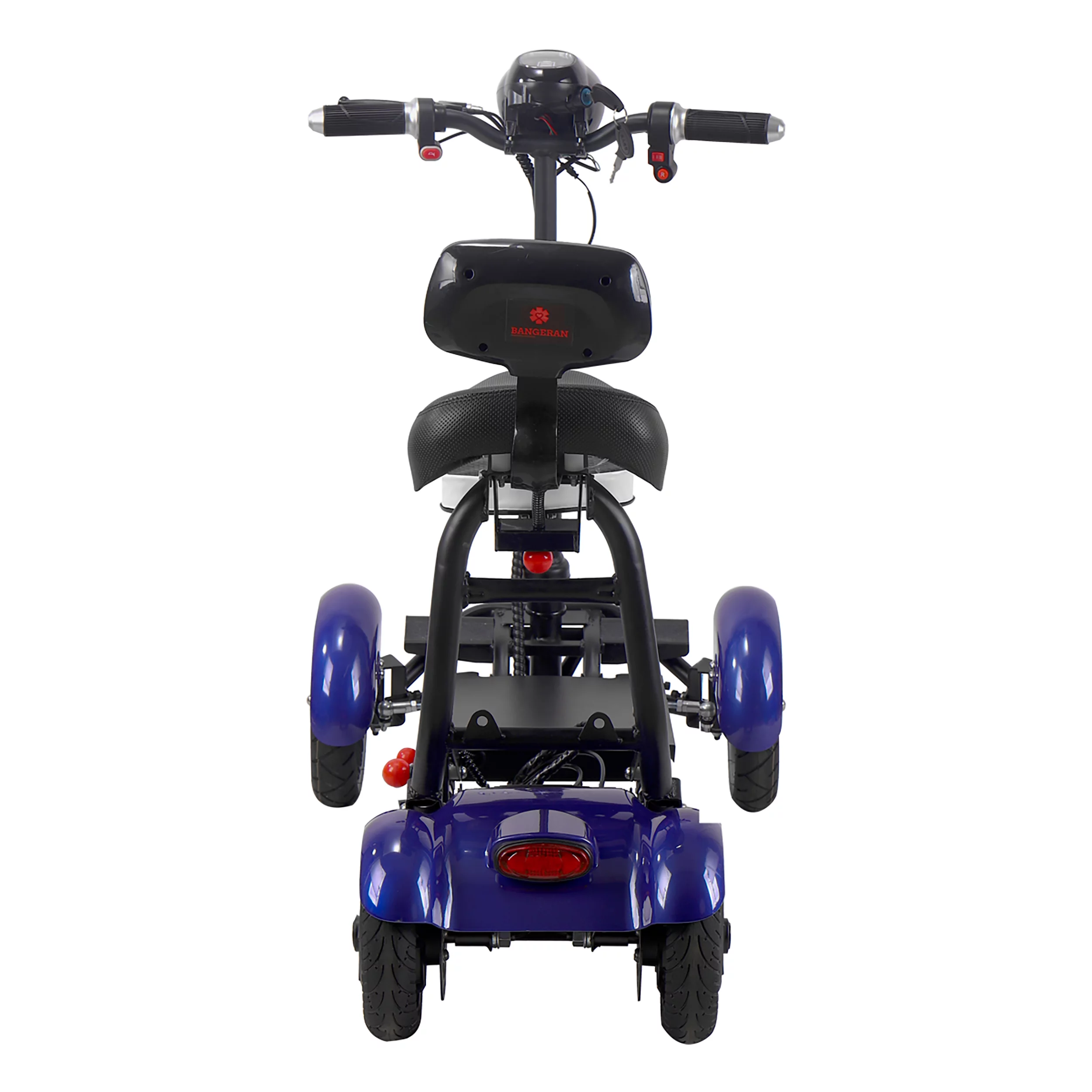 Bangeran Electric Mobility Scooter, 4 Wheel Foldable Portable, Up to 12 Miles - Blue