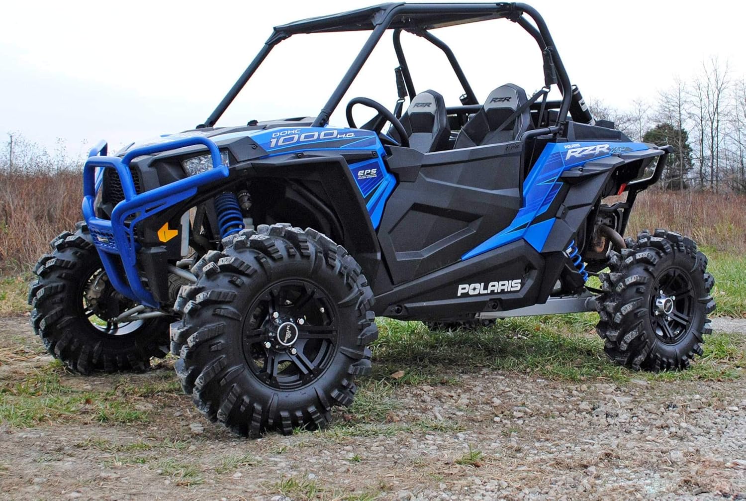SuperATV Heavy Duty Full Plastic Doors for Polaris RZR 900 S (2015-2020) - Black with No Graphics - Pair | OEM Door Frames Required for Installation