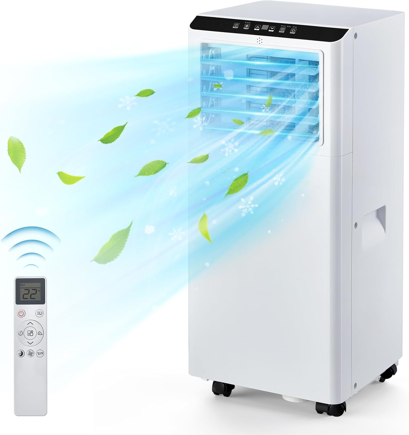 8000BTU Portable Air Conditioners, 3 IN 1 Portable AC Unit with Dehumidifier and Fan, up to 350Sq. Ft. Low Noise For Bedroom, Living Room, Office.