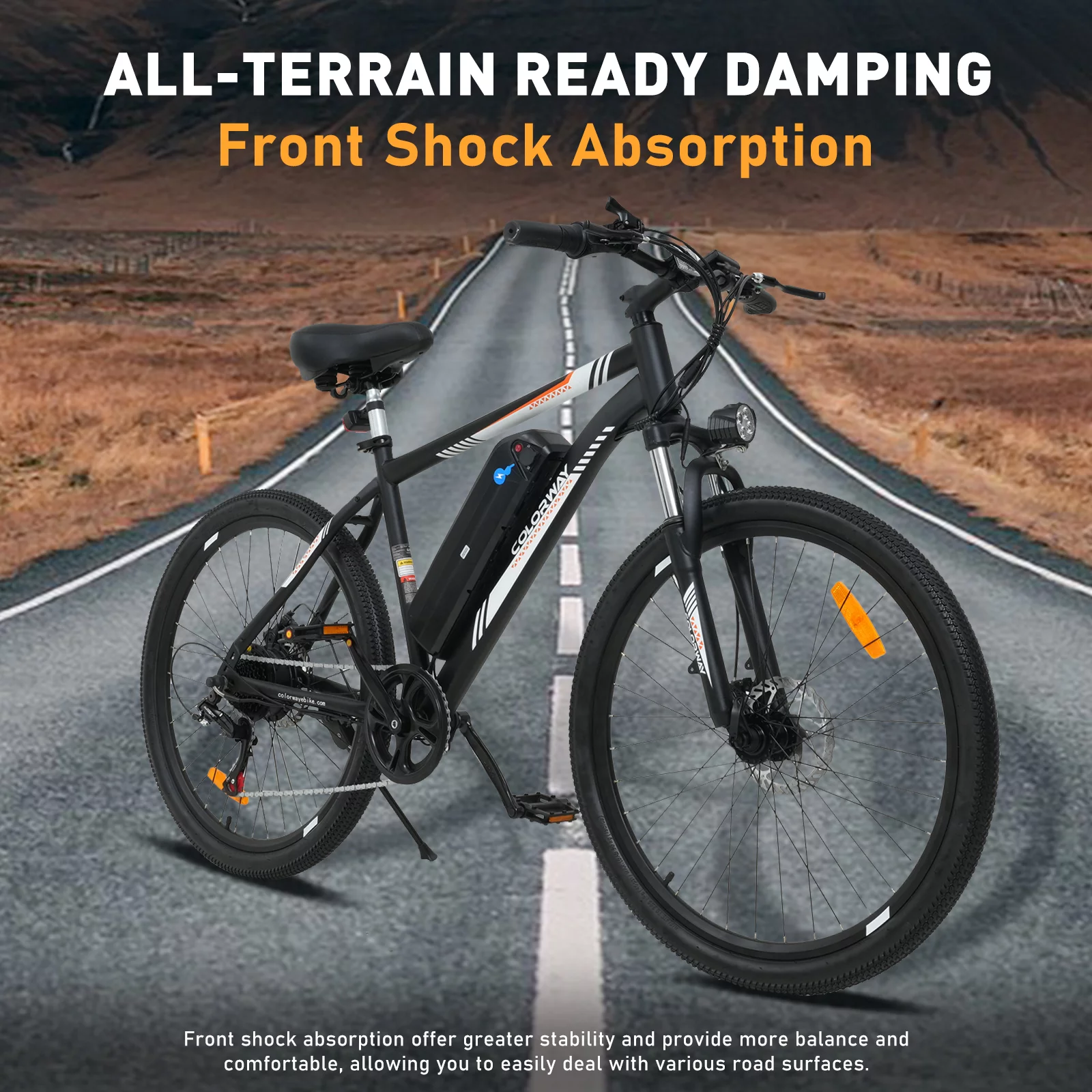 COLORWAY 26 Electric Bike, 500W/36V/11.2AH Removable Battery E Bike,Max.speed 19.9MPH Bicycle for Teenager and Adults-BK15M