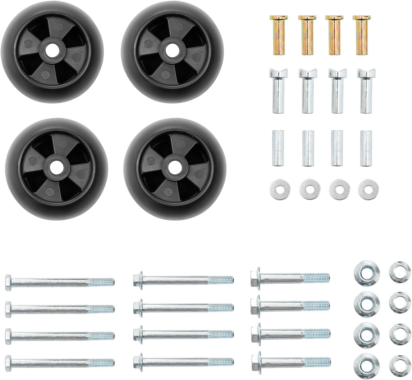 Mower Anti Scalp Deck Wheel Kit Set of 6 Replacement for John Deere AM133602, AM116299, M111489 Pack of 2