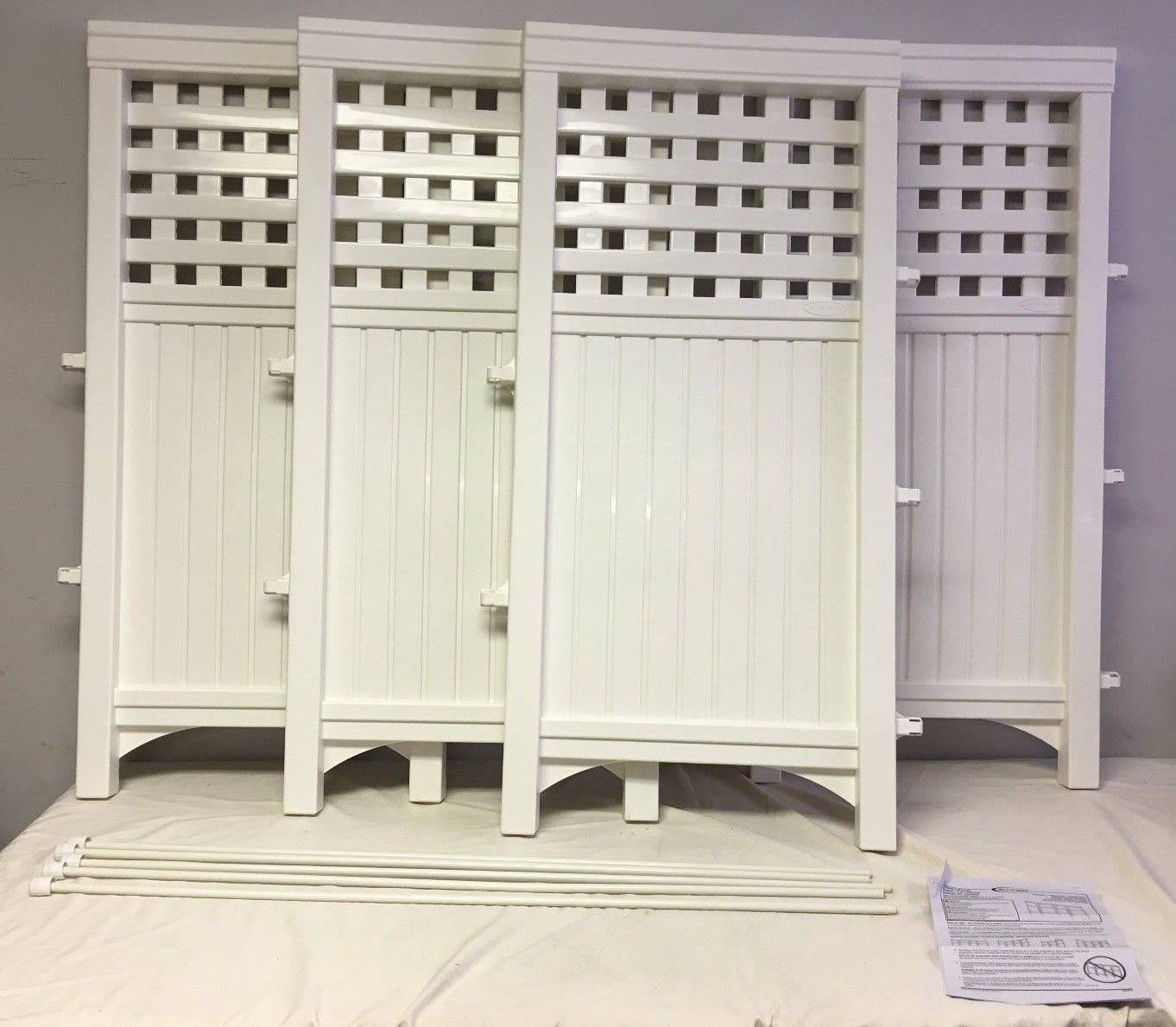 Suncast 4-Piece Lattice Outdoor Screen Enclosure Set, White