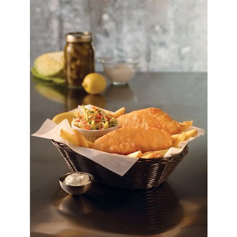 Pubhouse Boneless Battered Oven Ready Cod Fillet Portions, 10 Pound