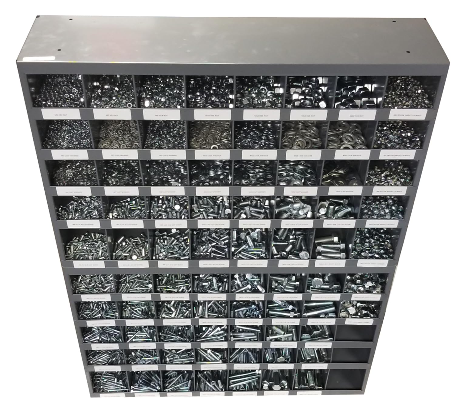 5135 Piece Metric Bolt, Nut, and Washer Assortment Hex Head Cap Screws, Flat and Lock Washers, Hex and Lock Nuts Grade 8.8 with (2) 40 Hole Bins