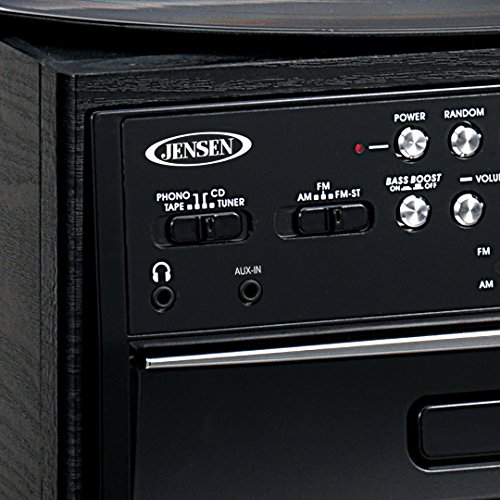 Jensen JTA475B 3-Speed Turntable with CD, AM/FM Stereo Radio, Cassette and Remote