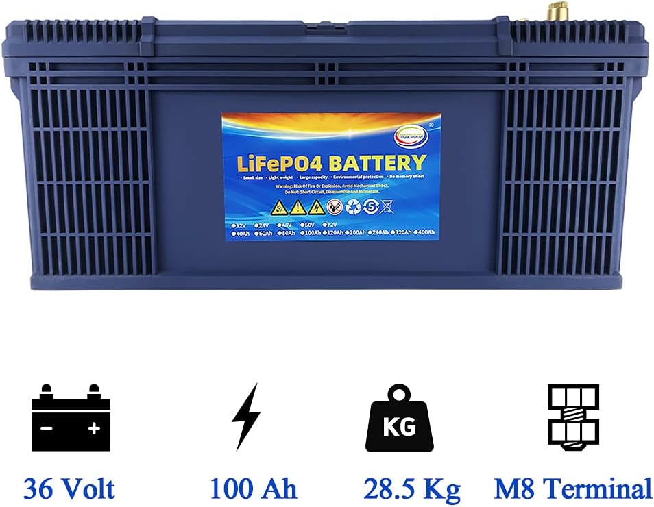 24V Lithium Battery 60Ah Lifepo4 Trolling Motor RV Battery Replacement Built-in BMS Last Longer Replace Your SLA Perfect for Backup Power and Off Grid Applications