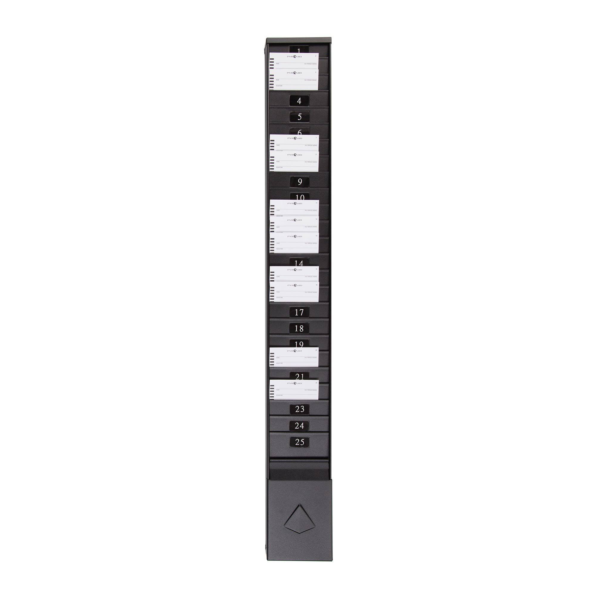 Pyramid 300-1 Metal Time Card Rack, 25 Pocket - Megean