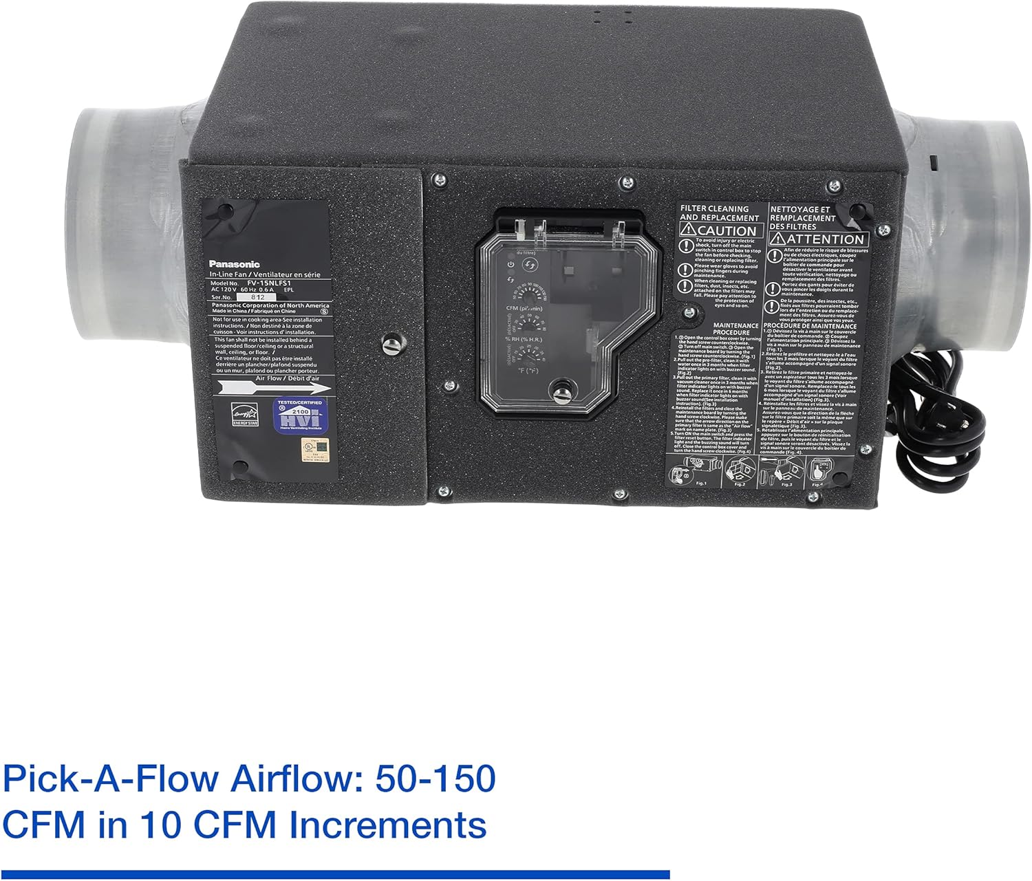 Panasonic FV-15NLFS1 WhisperFresh Select Fresh Air Supply Fan - 50-150 CFM