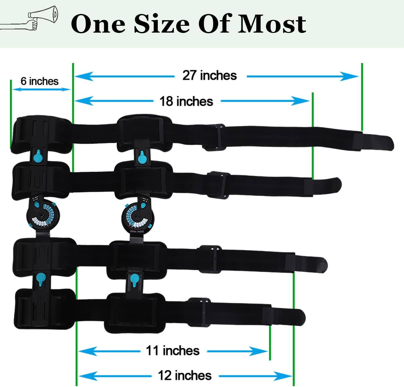 Orthomen Hinged Post Op Knee Brace, Adjustable ROM Leg Stabilizer Recovery Immobilization After Surgery - Medical Orthopedic Guard Protector Immobilizer Brace for Injury, Universal