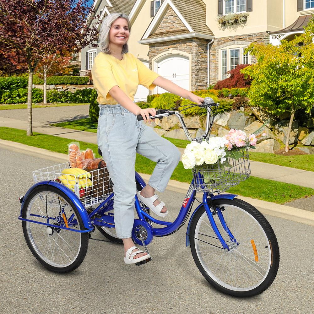 Ktaxon Adult Tricycle, 7 Speed Trike Bike Cruiser, with 24" Big 3 Wheels