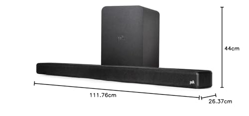 Polk Audio Signa S2 Sound Bar & Wireless Subwoofer – Exclusive VoiceAdjust Technology, Ultra-Slim Design, Works with 4K & HD TVs, HDMI & Optical, Bluetooth, Wireless Streaming