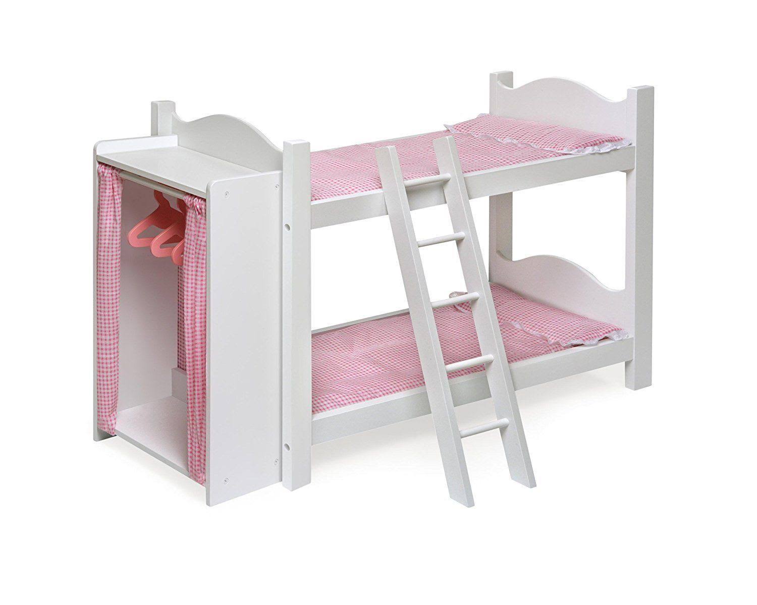 Badger Basket Doll Bunk Beds with Ladder and Storage Armoire (Fits American Girl Dolls)