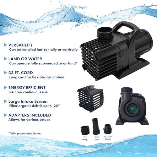 HALF OFF PONDS Aqua Pulse Series Submersible Pumps Variation for Ponds, Water Gardens, Pondless Waterfalls and Skimmers
