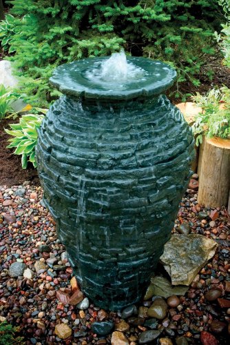 Aquascape Stacked Slate Urn Water Fountain Kit for Landscape and Garden, Medium | 58090