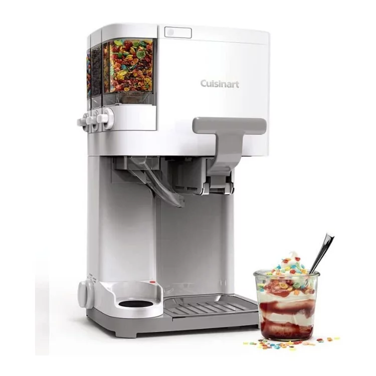 Cuisinart Mix It In Soft Serve Ice Cream Maker (White) w/Paper Cups Bundle