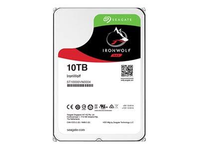 Seagate IronWolf ST10000VN0004 - Hard drive - 10 TB - internal - 3.5x22 - SATA 6Gb/s - 7200 rpm - buffer: 256 MB