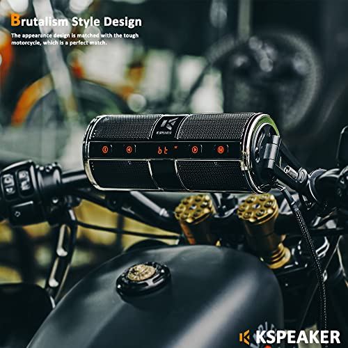 Motorcycle Speakers Bluetooth Waterproof Radio Audio System Built-in Amplifier, Great for ATV, Scooter Bike,12 Volt Vehicle,3 Inch Metal Mp3 Player, K2ch