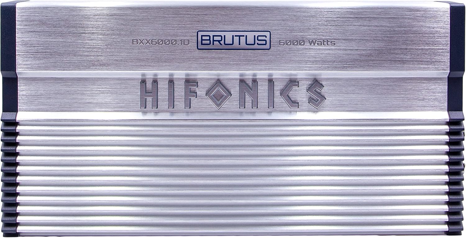 Hifonics BXX6000.1D 6000 Watt RMS 1-Channel Monoblock D Class Amplifier Brutus Car Audio, Silver
