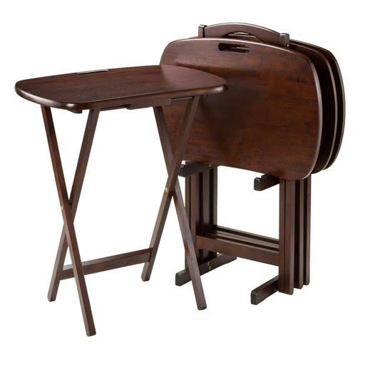 Brand New Winsome Wood Lucca 5 Piece Set TV Tables with Handle