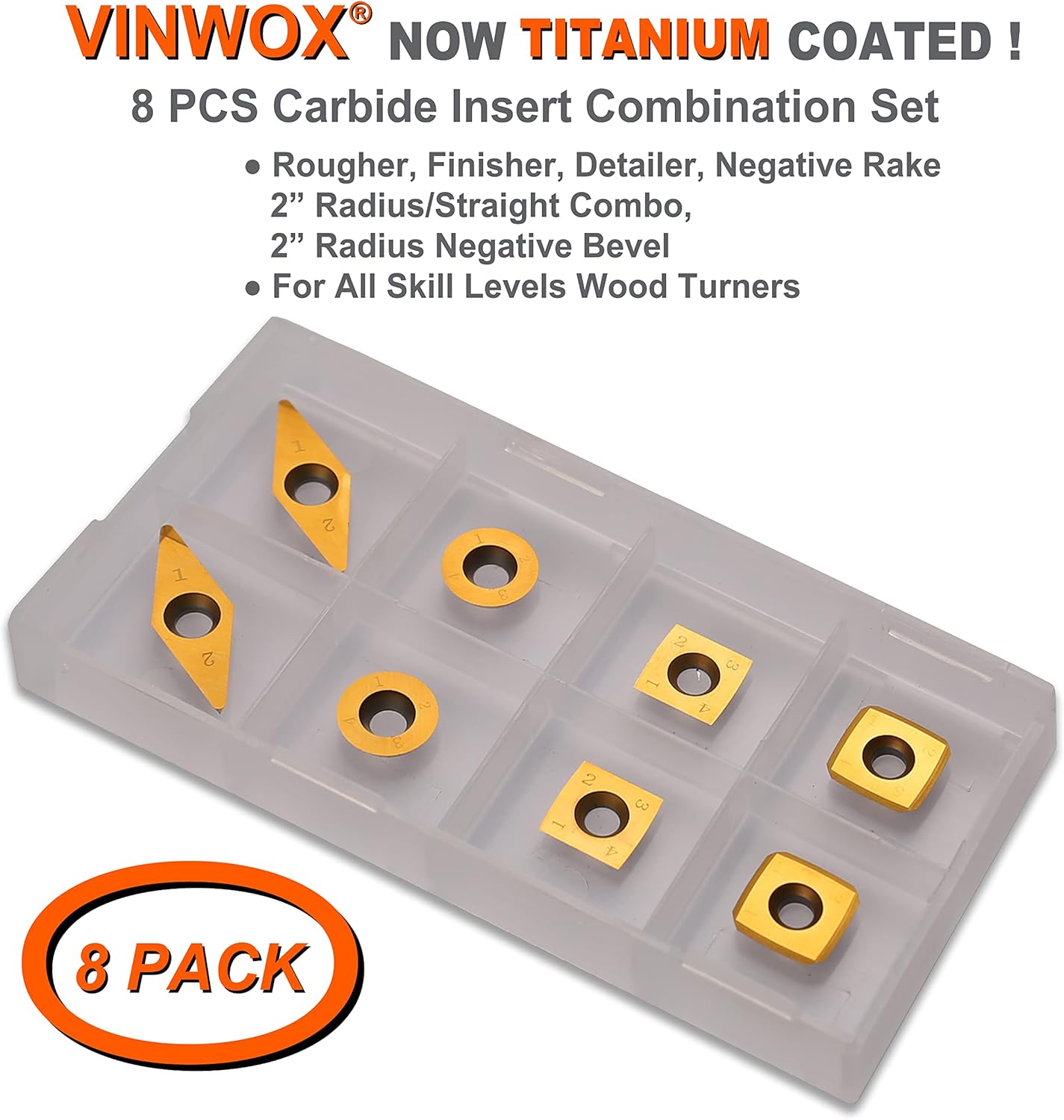 VINWOX 3 PCS Carbide Wood Lathe Turning Tool Set, Carbide Lathe Turning Tool, Carbide Turning Tool, Including Rougher, Finisher, Detailer, Pen Turning tool, Pen Making