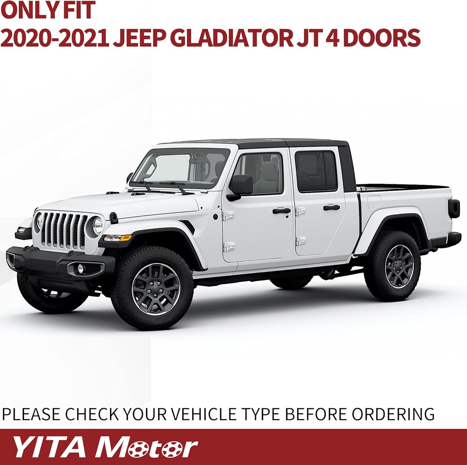 YITAMOTOR 6 inches Running Boards Compatible with 2020-2022 Jeep Gladiator Crew Cab Pickup 4-Door Aluminum Side Step Nerf Bars Side Bars
