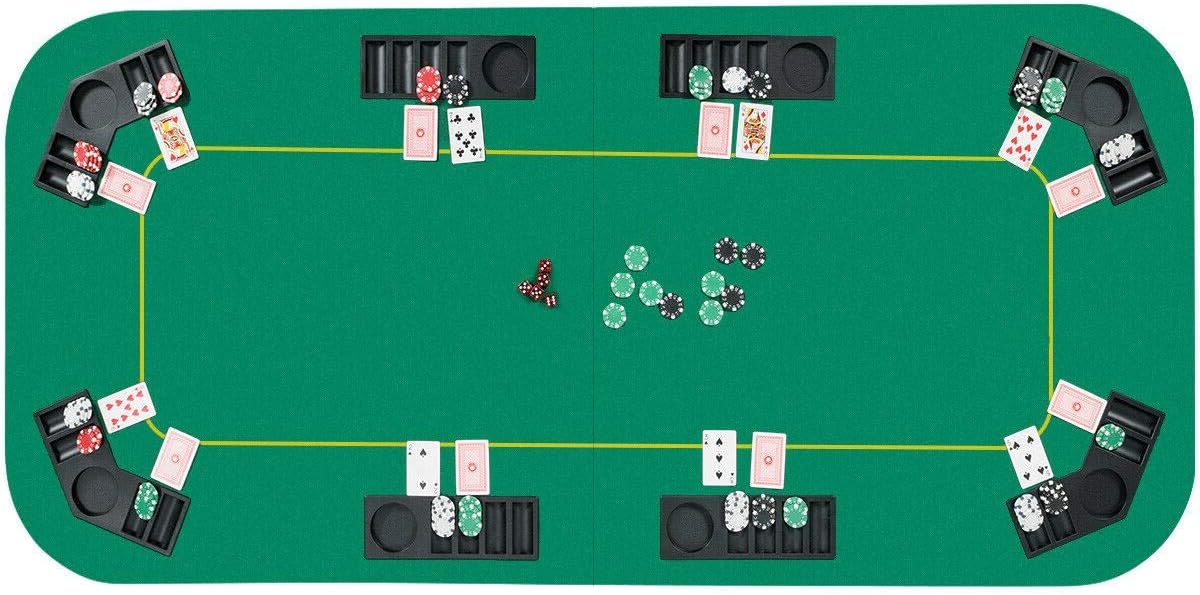 Giantex 8 Player Poker Mat, Portable Rubber Non-Slip Poker Table Top w/Carrying Bag for Poker Games, Blackjack, Casino