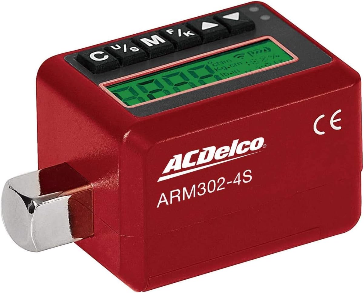ACDelco Tools ARM302-4S 1/2” (12.5 to 250.7 ft-lbs.) Heavy Duty Digital Torque Adapter with Buzzer and LED Flash Notification – ISO 6789 Standards with Certificate of Calibration