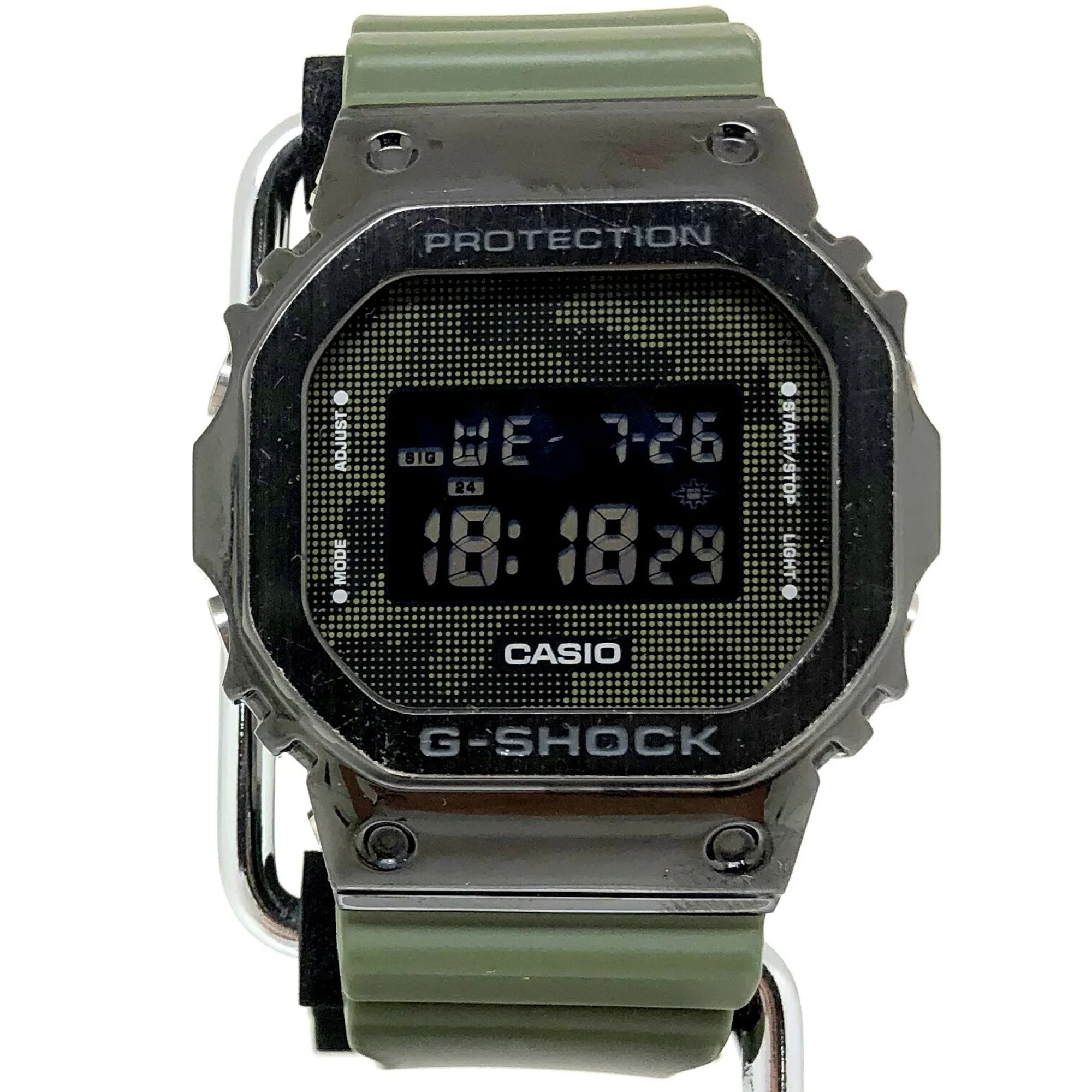 Pre-Owned CASIO Casio G-SHOCK Watch GM-5600B-3 Metal Cover Rubber Square Face Digital Quartz Khaki Green Black Men's ITWHOGO3GV8W (Fair) - Curated Treasures Market