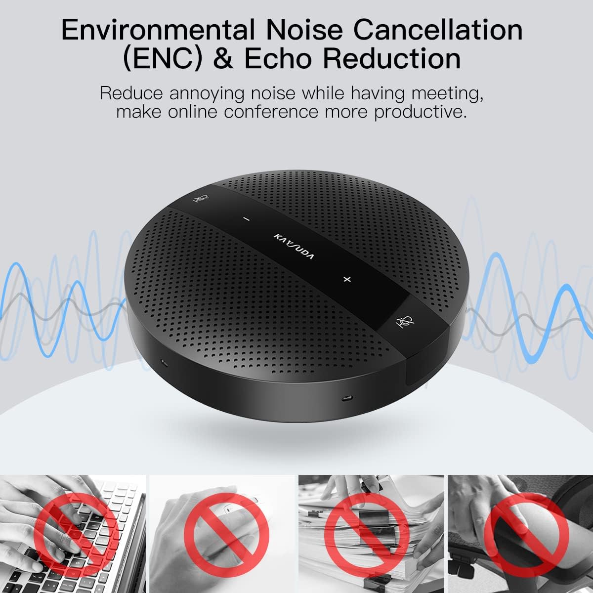 PC Microphone Speaker Business Conference USB Speakerphone for Skype, Webinar, Call Center Pack of 2