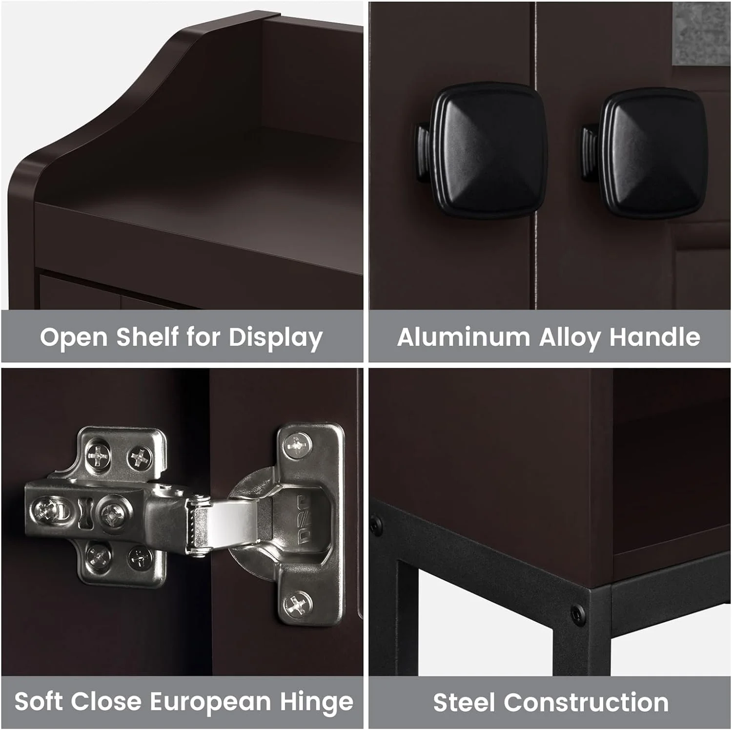 FJU Over The Toilet Cabinet for Bathroom Storage, Over Toilet Storage Cabinet, Above Toilet Storage with 2 Doors and Adjustable Shelf Space Saver Cabinet Over Toilet Bathroom Organizer ()