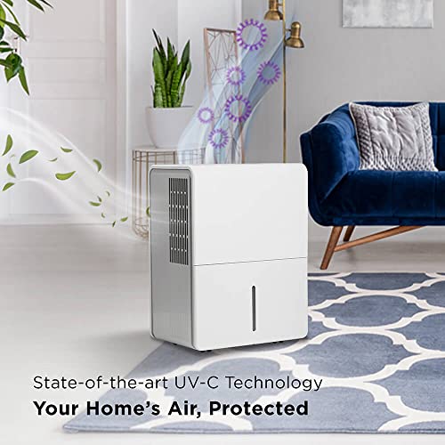 Tcl Dehumidifier 50 Pint Smart Dehumidifier With Uv-C Washable Filter H50D27W Dehumidifier