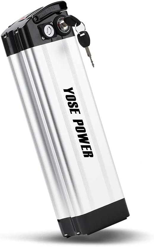Yose Power 36V13Ah/48V 10.4Ah Ebike Battery, Silver Fish Lithium-ion Pedelec Battery with Charge for 250W/350W/500W Electric Bike Bicycles Folding Bike Mountain Bike Motor (US Warehouse)