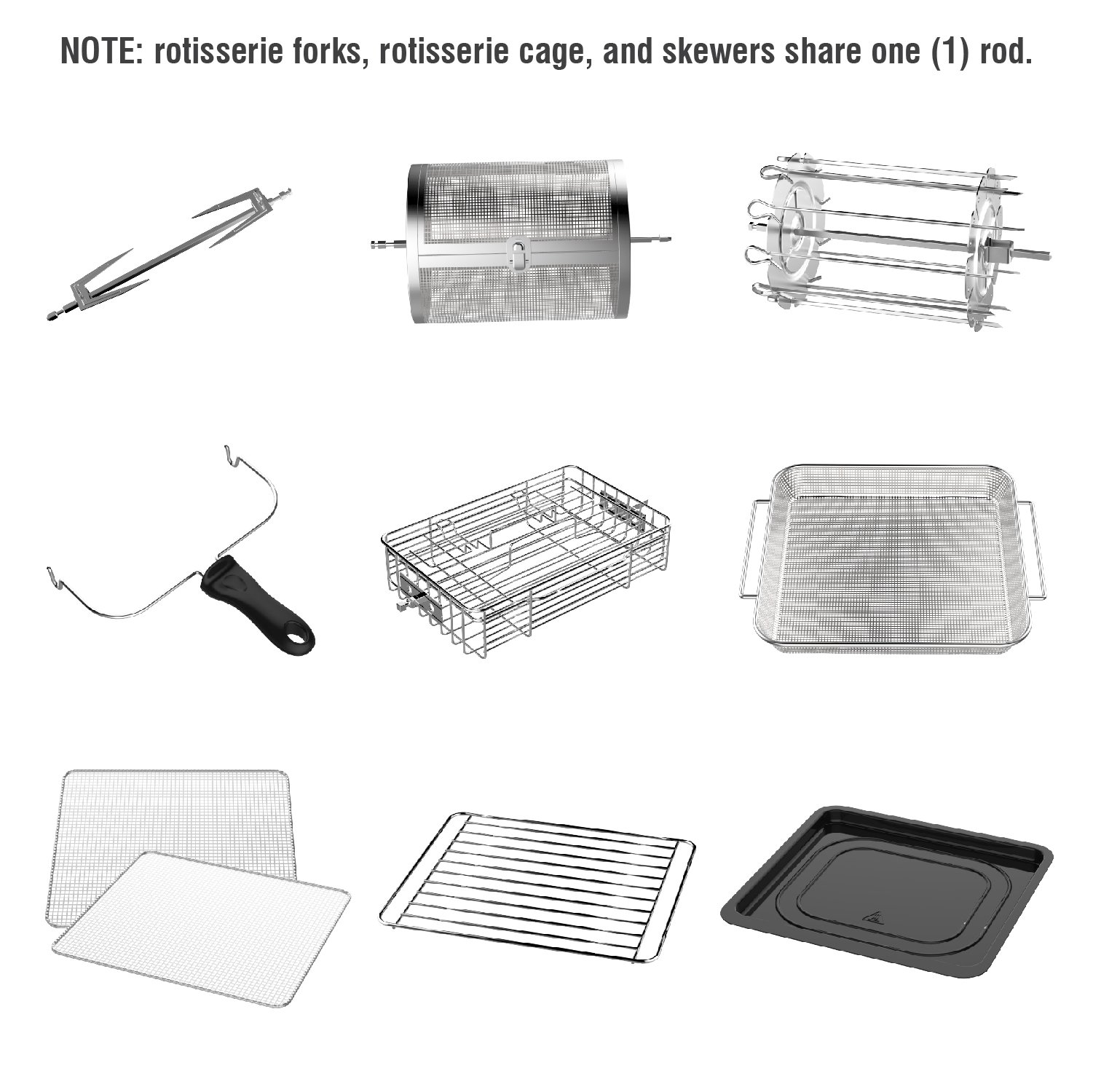GoWISE USA 12.7-QT Air Fryer Oven Deluxe with Accessories & 1 Pack of Parchment Paper, Black