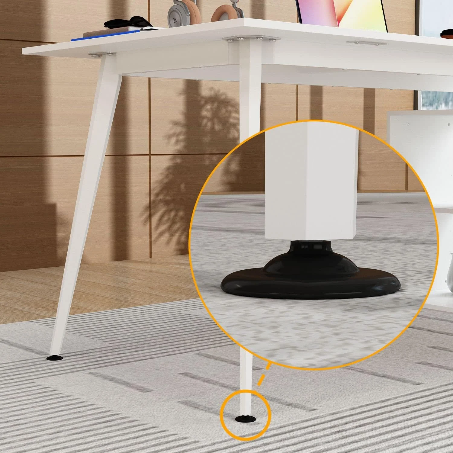 67.9” L-Shaped Desk Office Desk with Storage, Desk with 3 Drawers and Shelves, Corner Desk with Metal Legs, for Home Office White (67.9”W x 55.1”D x 28.7”H)