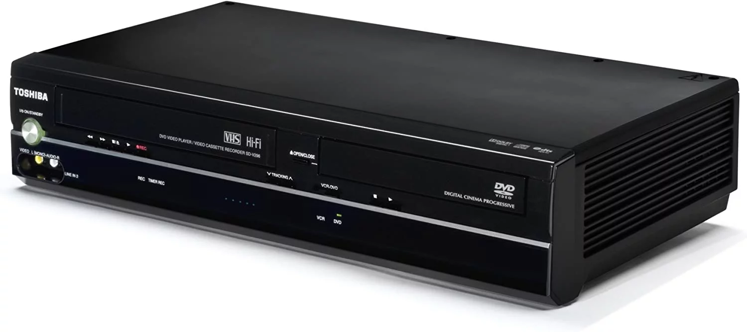 Toshiba SD-V296 - DVD/VCR Combo Player - Black - with Original Remote, Manual, Audio Video Cables (Used)